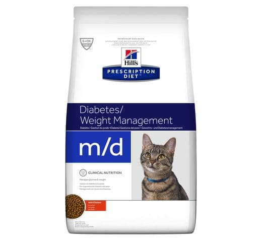 Pinso de dieta veterinària Hills gat m/d diabetes + weight management pollastre 1,5 1
