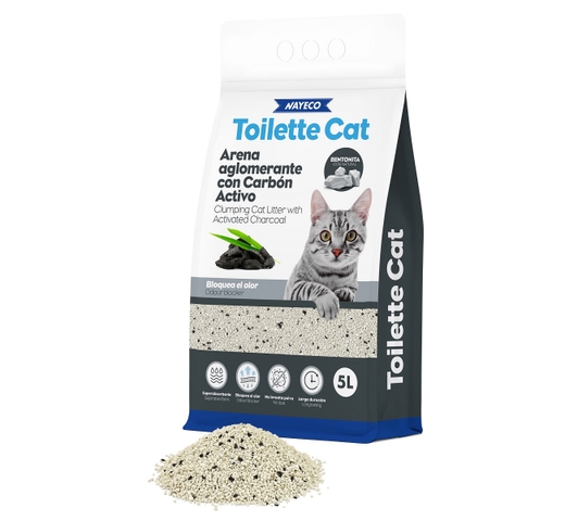 Nayeco Toilette aglomerante bentonita carbón activo 1